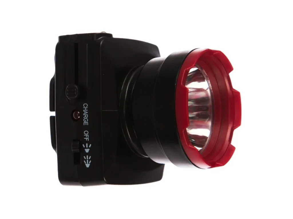 Фонарь КОСМОС светодиодный AccuH1WLED аккум. налобный, 2 режима, 1W LED, 500mah, зарядка от сети