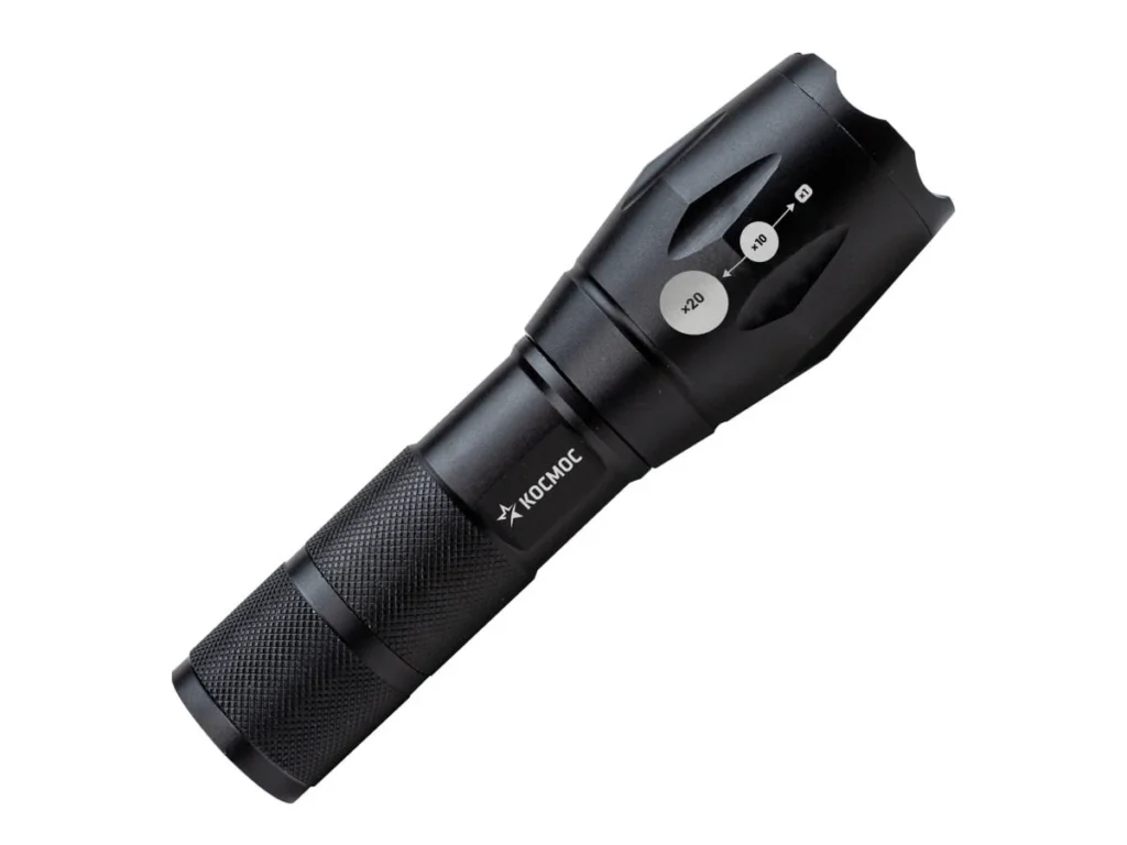 Фонарь КОСМОС PREMIUM светодиодный KosAL_5W, авиационный алюминий, 5Вт Q5 LED, питание 1*3.7V 18650