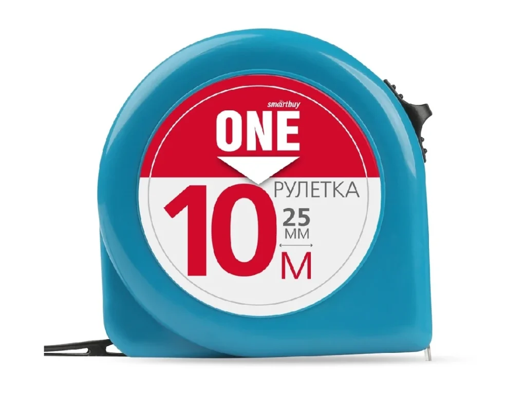 Рулетка SMARTBUY измерительная, 10мх25мм, пластиковый корпус, фиксатор, усиленный зацеп (1/72)