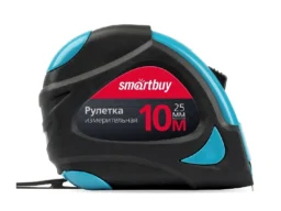 Рулетка SMARTBUY измерительная, 10мх25мм, прорезиненный корпус, 2 фиксатора,усиленный зацеп (1/72)