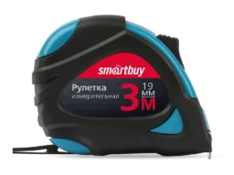 Рулетка SMARTBUY измерительная, 3мх19мм, прорезиненный корпус, 2 фиксатора,усиленный зацеп (1/180)
