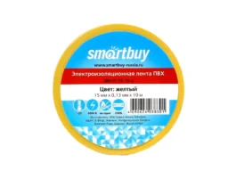 Изолента SMARTBUY 0,13х15мм, 10 метров, желтая (SBE-IT-15-10-y) (10/500)