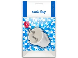 Вилка SMARTBUY прямая без заземления белая 10А 250В (SBE-10-P04-w) (1/60)