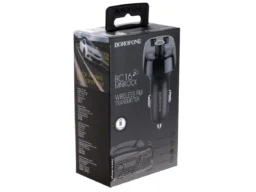 FM-трансмиттер Borofone BC16, MiniRockIn, Bluetooth, 2 USB, microSD, пластик, цвет: серый (1/84)