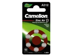 Элемент питания CAMELION ZA 312 BL6 (для слуховых аппаратов, ртутные) (6/60/3000)