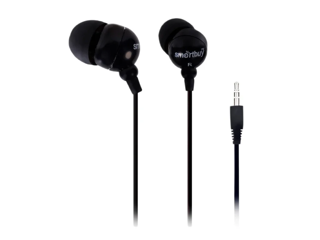 Наушники SmartBuy SBE-1100 Color Trend, чёрные, вакуумные, шнур 1.2 м. (1/320)