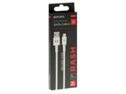 Дата-кабель/Exployd/USB - microUSB/круглый/белый/1М/2A/Rash/EX-K-1149