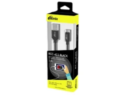 Кабель RITMIX RCC-411, черный, USB 2.0 - micro USB, нейлоновая оплётка, 1 м. (1/50)