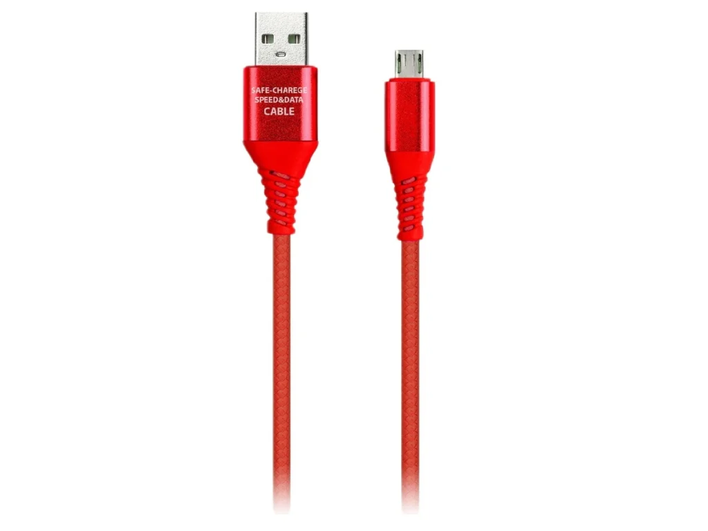 Кабель Smartbuy MicroUSB в рез.оплет. Gear, 1м. мет.након.,
