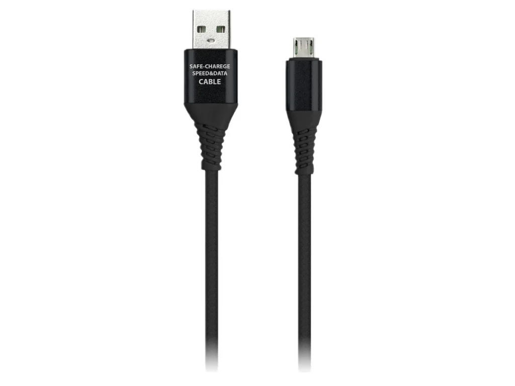 Кабель Smartbuy MicroUSB в рез.оплет. Gear, 1м. мет.након.,