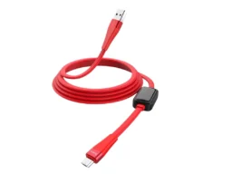 Кабель USB - микро USB HOCO S4, 1.2м, плоский, 2.4A, силикон, дисплей, цвет: красный (1/18/180)