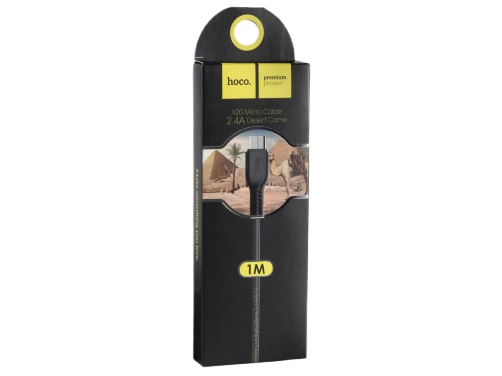 Кабель USB - микро USB HOCO X20, 1.0м, круглый, 2.1A, силикон, цвет: чёрный (1/30/300)