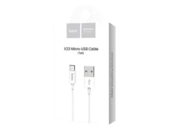 Кабель USB - микро USB HOCO X23 Skilled, 1.0м, круглый, 2.1A, силикон, цвет: белый (1/46/276)