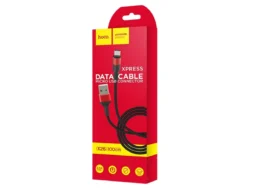 Кабель USB - микро USB HOCO X26 Xpress, 1.0м, круглый, 2.0A, ткань, цвет: чёрный, красная вставка