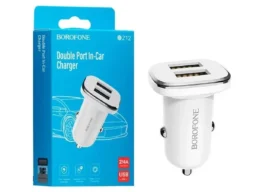 АЗУ 2 USB Borofone BZ12 Lasting power, 2.4A, пластик, цвет: белый (1/44/176)