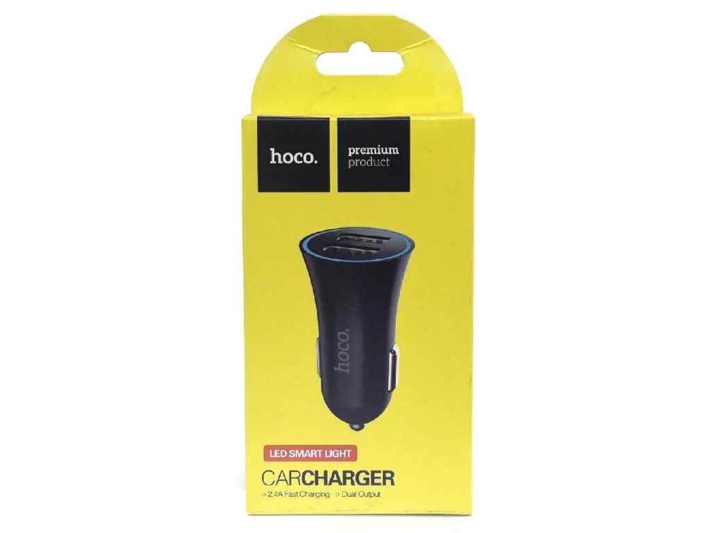АЗУ 2 USB HOCO, UC204, 1000mA, 2400mA, пластик, цвет: чёрный (1/152)