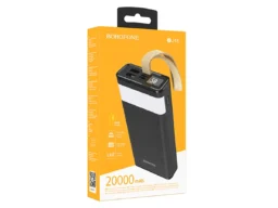 Акк.внешн. Borofone BJ18, 20000mAh, пластик, 1 USB выход, микро, Type-C, индикатор, 2.0A, чёрный