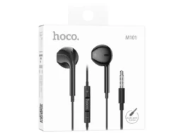 Наушники внутриканальные HOCO M101, AUX разъём с МК длина 1.2м, цвет: черный (142/852)