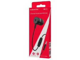 Наушники внутриканальные Borofone BM31, Original, микрофон, кнопка ответа, кабель 1.2м, цвет: чёрный