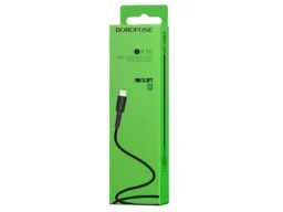 Кабель USB - 8 pin Borofone BX16 Easy, 1.0м, круглый, 2.0A, ПВХ, цвет: чёрный(1/648)