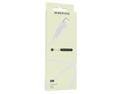 Кабель USB - 8 pin Borofone BX18 Optimal, 3.0м, круглый, 1.6A, ПВХ, цвет: белый(1/360)