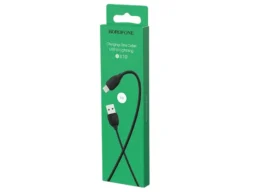 Кабель USB - 8 pin Borofone BX19 Benefit, 1.0м, круглый, 2.4A, силикон, цвет: чёрный (1/648)