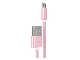 Кабель USB - микро USB HOCO X2, 1.0м, круглый, 2.1A, ткань, цвет: розовое золото (1/30/300)