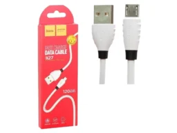 Кабель USB - микро USB HOCO X27 Excellent, 1.2м, круглый, 2.4A, силикон, цвет: белый (1/33/330)