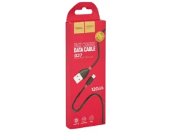 Кабель USB - микро USB HOCO X27 Excellent, 1.2м, круглый, 2.4A, силикон, цвет: чёрный (1/33/330)