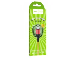 Кабель USB - микро USB HOCO X38 Cool, 1.0м, круглый, 2.4A, нейлон, быстрая зарядка, цвет: красный