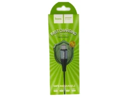 Кабель USB - микро USB HOCO X38 Cool, 1.0м, круглый, 2.4A, нейлон, быстрая зарядка, цвет: чёрный
