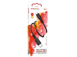 Кабель Type-C - Type-C Borofone BX80, 1.0м, 3.0A, 60Вт, PD, QC 3.0, цвет: чёрный (1/33/330)
