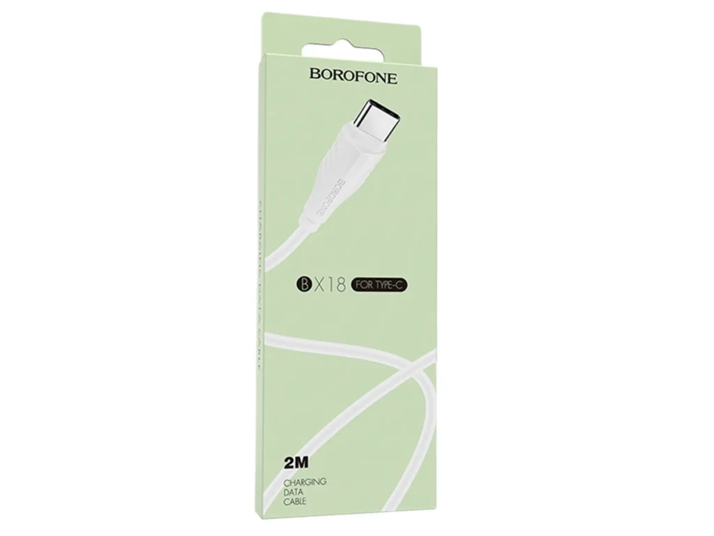 Кабель USB - Type-C Borofone BX18 Optimal, 2.0м, круглый, 3.0A, силикон, цвет: белый (1/360)