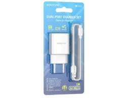 СЗУ 2 USB Borofone, BA53A, Powerway, 2100mA, пластик, кабель микро USB, цвет: белый