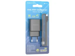 СЗУ 2 USB Borofone, BA53A, Powerway, 2100mA, пластик, кабель микро USB, цвет: чёрный