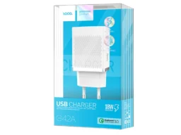 Блок питания сетевой 1 USB HOCO C42A, Vast, 2400mAh, пластик, QC3.0, цвет: белый (1/21/126)