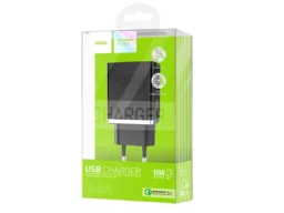 Блок питания сетевой 1 USB HOCO C42A, Vast, 2400mAh, пластик, QC3.0, цвет: чёрный (1/21/126)