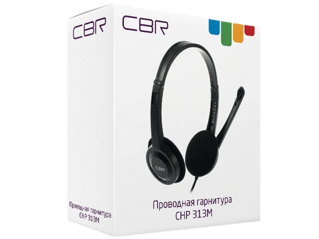 Гарнитура игровая CBR CHP 313 микрофон, 2 x mini-jack 3.5 mm, кабель 1,5 м, чёрный (1/30)
