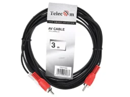 Кабель соединительный TELECOM 2xRCA (M) / 2xRCA (M), чёрный, 3 м. (1/100)