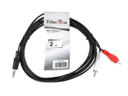 Кабель соединительный TELECOM 3.5 Jack (M) / 2xRCA (M), стерео, аудио, 2 м. (1/250)