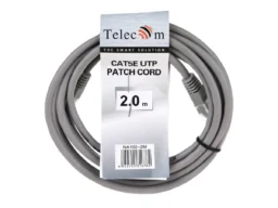 Патч-корд литой TELECOM UTP Кат. 5е, серый, 2.0 м. (1/200)