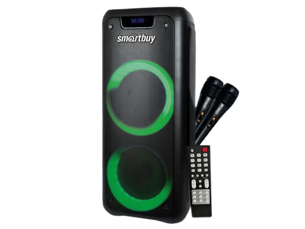 Акустическая система 2.0 SmartBuy MEGA BOOM, 40Вт, BT, MP3, FM, 2 микрофона, ПДУ, LED-свет (SBS-550)