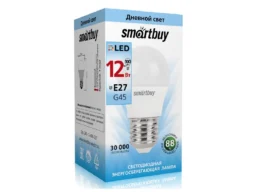 Лампа светодиодная SMARTBUY G45 12Вт 4000K E27 (нейтральный свет) (1/10/100)