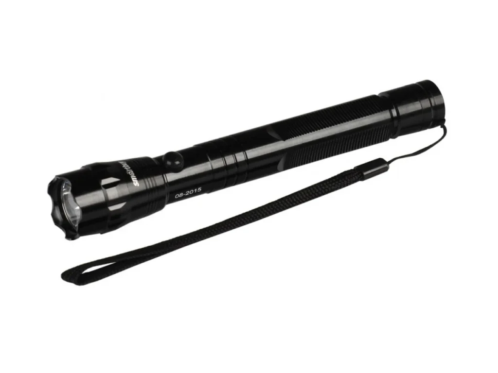 Фонарь в руку бат. SMARTBUY SBF-600-K, черный, алюм., 1Вт/2хАА (1/240)