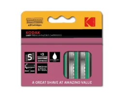 Сменные кассеты для бритья Kodak 30423411 Premium 5 лезвий 3 штуки для станка Prem Razor 5 розовый (