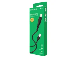 Кабель USB - 8 pin Borofone BX37, Wieldy, 1.0м, круглый, 2.4A, силикон, цвет: чёрный(1/360)