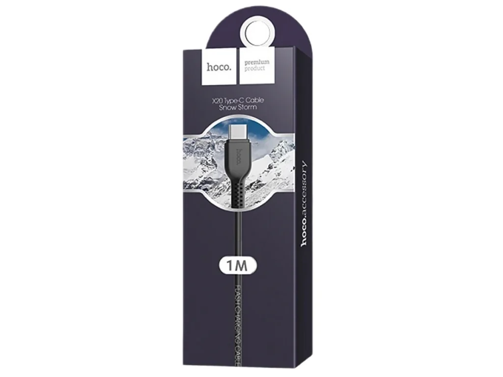 Кабель USB - Type-C HOCO X20, 1.0м, круглый, 3.0A, силикон, цвет: чёрный (1/30/300)