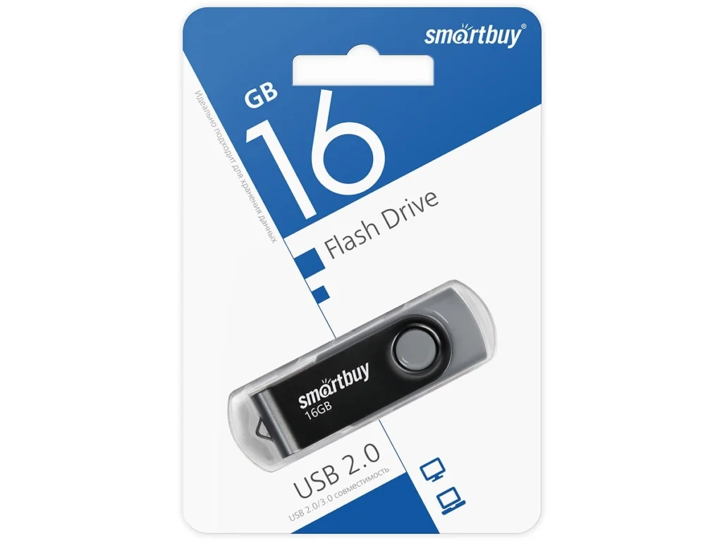 USB 16GB Smart Buy Twist чёрный