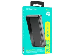 Акк.внешн. Borofone BJ24A, 20000mAh, пластик, 2 USB выхода, Type-C, 2.0A, цвет: чёрный (1/29)