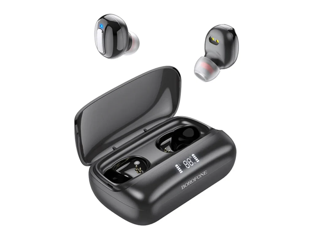 Наушники внутриканальные Borofone BE55, Perfect, пластик, микрофон, bluetooth 5.1, LED-экран, чёрные